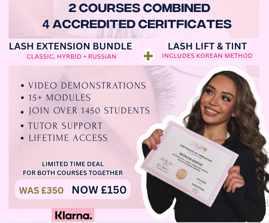 ONLINE ULTIMATE LASH BUNDLE - Accredited Fast Track Eyelash Extension Course (Classic, Hybrid and Russian) AND Lash Lift and Tint Course